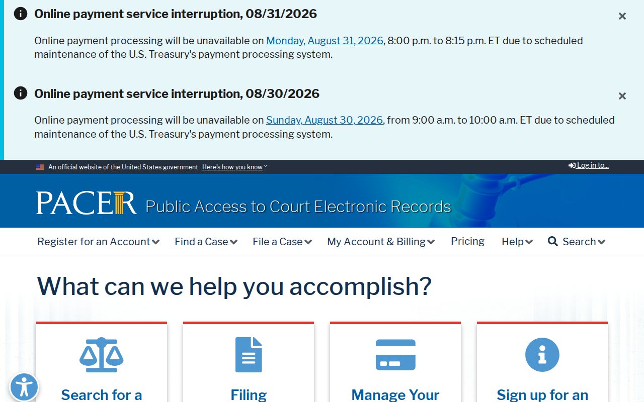 Howell County case search federal PACER access boundary