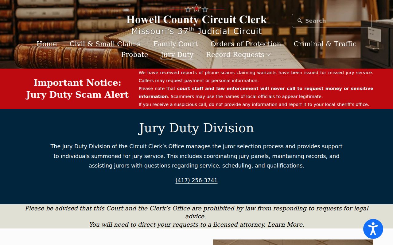 Howell County court calendar jury reporting update