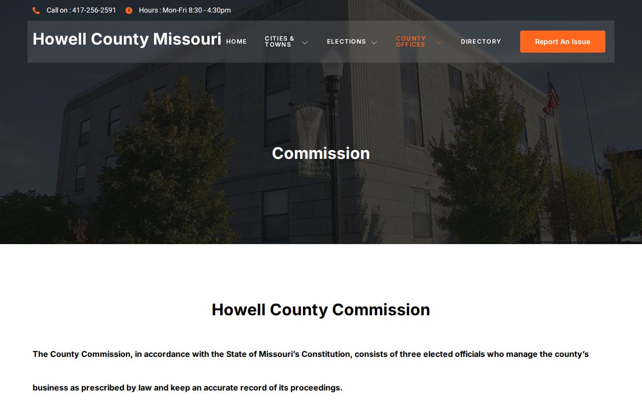 Howell County court docket courthouse and county office context