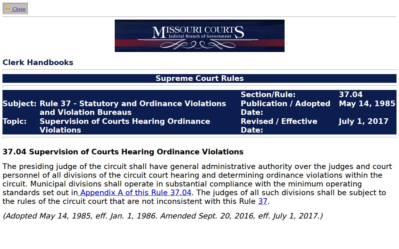 Mountain View court docket Missouri Court Operating Rule record access source